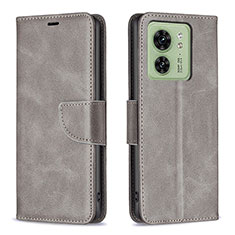 Coque Portefeuille Livre Cuir Etui Clapet B04F pour Motorola Moto Edge 40 5G Gris