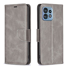 Coque Portefeuille Livre Cuir Etui Clapet B04F pour Motorola Moto Edge 40 Pro 5G Gris