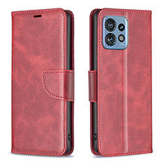 Coque Portefeuille Livre Cuir Etui Clapet B04F pour Motorola Moto Edge Plus (2023) 5G Rouge