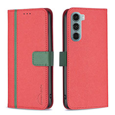 Coque Portefeuille Livre Cuir Etui Clapet B04F pour Motorola Moto Edge S30 5G Rouge