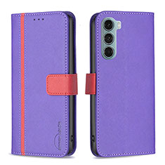 Coque Portefeuille Livre Cuir Etui Clapet B04F pour Motorola Moto Edge S30 5G Violet