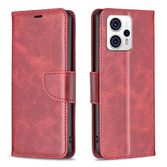 Coque Portefeuille Livre Cuir Etui Clapet B04F pour Motorola Moto G13 Rouge