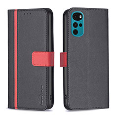 Coque Portefeuille Livre Cuir Etui Clapet B04F pour Motorola Moto G22 Noir