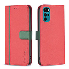 Coque Portefeuille Livre Cuir Etui Clapet B04F pour Motorola Moto G22 Rouge