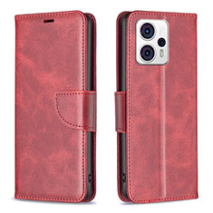 Coque Portefeuille Livre Cuir Etui Clapet B04F pour Motorola Moto G23 Rouge