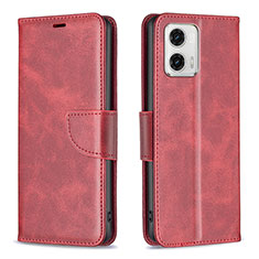 Coque Portefeuille Livre Cuir Etui Clapet B04F pour Motorola Moto G73 5G Rouge