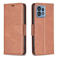 Coque Portefeuille Livre Cuir Etui Clapet B04F pour Motorola Moto X40 5G Marron