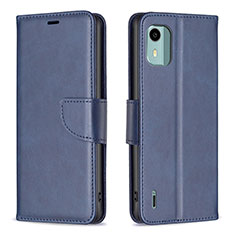 Coque Portefeuille Livre Cuir Etui Clapet B04F pour Nokia C12 Plus Bleu