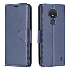 Coque Portefeuille Livre Cuir Etui Clapet B04F pour Nokia C21 Bleu