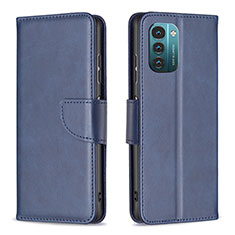 Coque Portefeuille Livre Cuir Etui Clapet B04F pour Nokia G11 Bleu