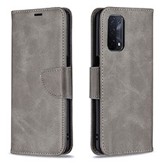 Coque Portefeuille Livre Cuir Etui Clapet B04F pour OnePlus Nord N200 5G Gris