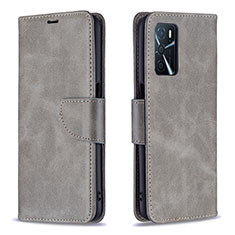 Coque Portefeuille Livre Cuir Etui Clapet B04F pour Oppo A16 Gris