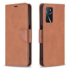 Coque Portefeuille Livre Cuir Etui Clapet B04F pour Oppo A16 Marron