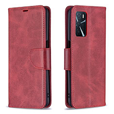 Coque Portefeuille Livre Cuir Etui Clapet B04F pour Oppo A16 Rouge