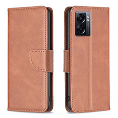 Coque Portefeuille Livre Cuir Etui Clapet B04F pour Oppo A56S 5G Marron