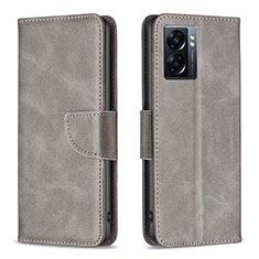 Coque Portefeuille Livre Cuir Etui Clapet B04F pour Oppo A57 5G Gris