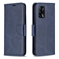 Coque Portefeuille Livre Cuir Etui Clapet B04F pour Oppo A74 4G Bleu