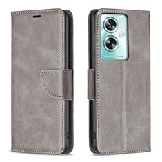 Coque Portefeuille Livre Cuir Etui Clapet B04F pour Oppo A79 5G Gris