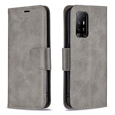 Coque Portefeuille Livre Cuir Etui Clapet B04F pour Oppo A94 5G Gris