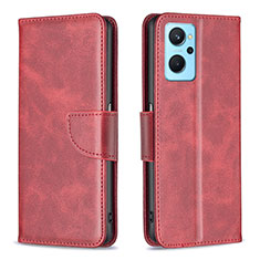 Coque Portefeuille Livre Cuir Etui Clapet B04F pour Oppo A96 4G Rouge