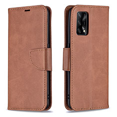 Coque Portefeuille Livre Cuir Etui Clapet B04F pour Oppo F19 Marron