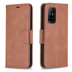 Coque Portefeuille Livre Cuir Etui Clapet B04F pour Oppo F19 Pro+ Plus 5G Marron