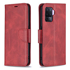 Coque Portefeuille Livre Cuir Etui Clapet B04F pour Oppo F19 Pro Rouge