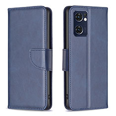 Coque Portefeuille Livre Cuir Etui Clapet B04F pour Oppo Find X5 Lite 5G Bleu