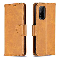 Coque Portefeuille Livre Cuir Etui Clapet B04F pour Oppo Reno5 Z 5G Brun Clair