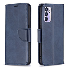 Coque Portefeuille Livre Cuir Etui Clapet B04F pour Oppo Reno6 5G Bleu