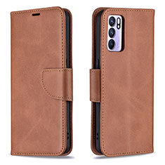 Coque Portefeuille Livre Cuir Etui Clapet B04F pour Oppo Reno6 5G Marron