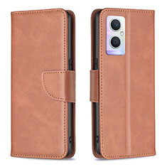 Coque Portefeuille Livre Cuir Etui Clapet B04F pour Oppo Reno7 Lite 5G Marron