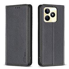 Coque Portefeuille Livre Cuir Etui Clapet B04F pour Realme C51 Noir