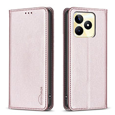 Coque Portefeuille Livre Cuir Etui Clapet B04F pour Realme C51 Rose