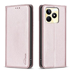 Coque Portefeuille Livre Cuir Etui Clapet B04F pour Realme C53 India Rose