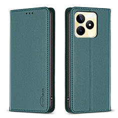 Coque Portefeuille Livre Cuir Etui Clapet B04F pour Realme C53 India Vert