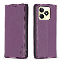 Coque Portefeuille Livre Cuir Etui Clapet B04F pour Realme C53 India Violet