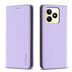 Coque Portefeuille Livre Cuir Etui Clapet B04F pour Realme C53 India Violet Clair