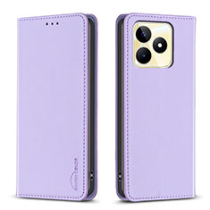 Coque Portefeuille Livre Cuir Etui Clapet B04F pour Realme C53 Violet Clair