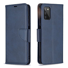 Coque Portefeuille Livre Cuir Etui Clapet B04F pour Samsung Galaxy A02s Bleu