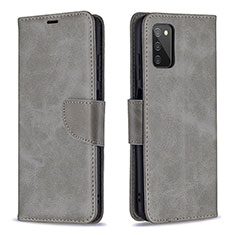 Coque Portefeuille Livre Cuir Etui Clapet B04F pour Samsung Galaxy A02s Gris