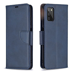 Coque Portefeuille Livre Cuir Etui Clapet B04F pour Samsung Galaxy A03s Bleu