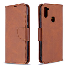 Coque Portefeuille Livre Cuir Etui Clapet B04F pour Samsung Galaxy A11 Marron