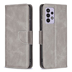 Coque Portefeuille Livre Cuir Etui Clapet B04F pour Samsung Galaxy A33 5G Gris