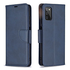 Coque Portefeuille Livre Cuir Etui Clapet B04F pour Samsung Galaxy F02S SM-E025F Bleu