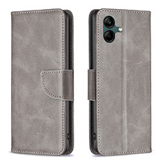 Coque Portefeuille Livre Cuir Etui Clapet B04F pour Samsung Galaxy F04 Gris