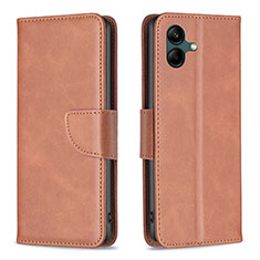 Coque Portefeuille Livre Cuir Etui Clapet B04F pour Samsung Galaxy F04 Marron