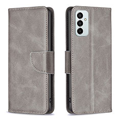 Coque Portefeuille Livre Cuir Etui Clapet B04F pour Samsung Galaxy F23 5G Gris