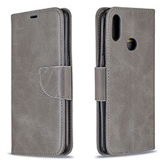 Coque Portefeuille Livre Cuir Etui Clapet B04F pour Samsung Galaxy M01s Gris