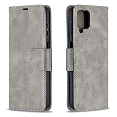 Coque Portefeuille Livre Cuir Etui Clapet B04F pour Samsung Galaxy M12 Gris